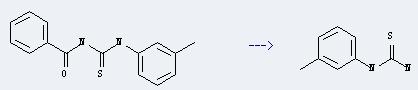 Thiourea,N-(3-methylphenyl)- can be prepared by 1-benzoyl-3-(3-methylphenyl)-2-thiourea.